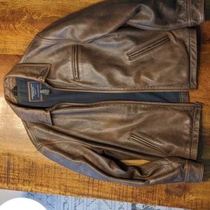 Men's American Eagle crackle brown leather jacket